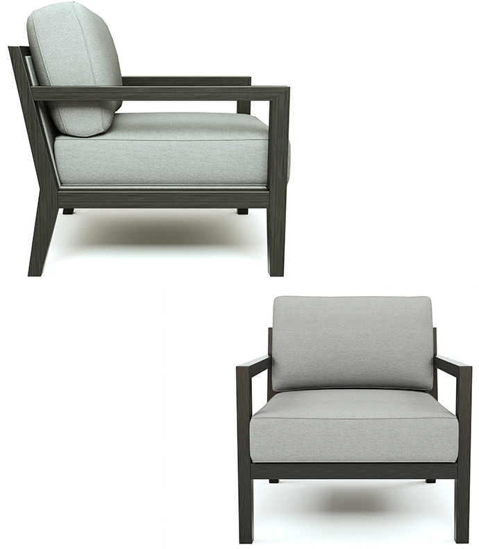 Wood frame armchair SketchUcation